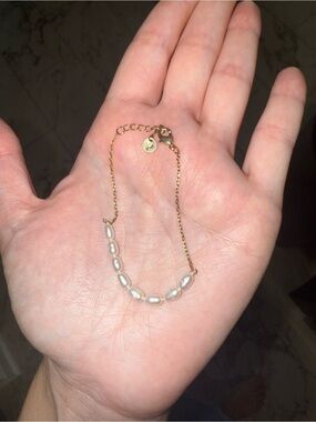 Delicate Gold plated Pearl Bracelet - Elegant White Pearls pavoi from Amazon